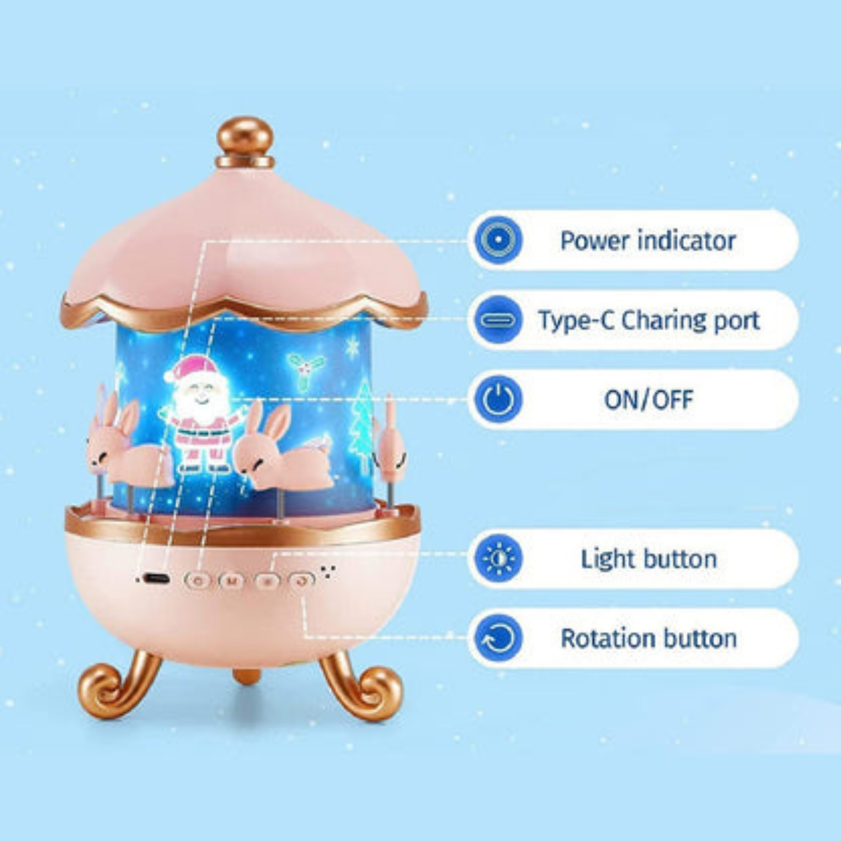 Rotating Bunny Projection Lamp